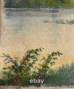 Ancien Tableau HST Barbizon Le Vieux Chemin de Rouffignac Signé