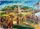 Ancien Tableau HST Chevaux Hippodrome Course Hippique d'Obstacles Sign&eacute; Darot