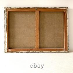 Ancien Tableau HST Chevaux Hippodrome Course Hippique d'Obstacles Signé Darot