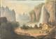 Ancien Tableau HST Ecole Suisse Paysage Animé Chalets Montagnes Cascade 19ème