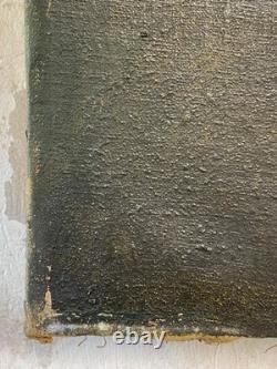 Ancien Tableau HST Ecole Suisse Paysage Animé Chalets Montagnes Cascade 19ème