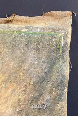 Ancien Tableau HST Ecole Suisse Paysage Animé Chalets Montagnes Cascade 19ème