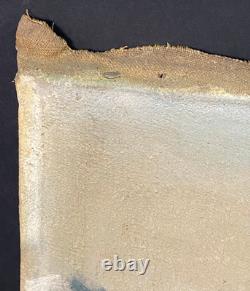 Ancien Tableau HST Ecole Suisse Paysage Animé Chalets Montagnes Cascade 19ème