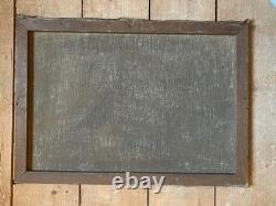 Ancien Tableau HST Ecole Suisse Paysage Animé Chalets Montagnes Cascade 19ème