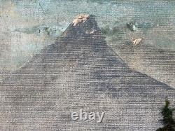 Ancien Tableau HST Ecole Suisse Paysage Animé Montagnes Signé 19ème à Restaurer