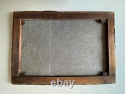 Ancien Tableau HST Ecole Suisse Paysage Animé Montagnes Signé 19ème à Restaurer