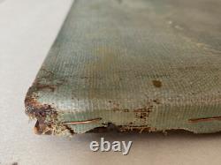 Ancien Tableau HST Ecole Suisse Paysage Animé Montagnes Signé 19ème à Restaurer