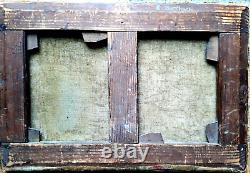 Ancien Tableau HUILE sur toile Vue Parisienne La Guinguette Signé Années 50