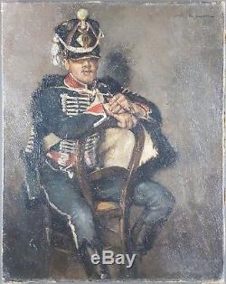 Ancien Tableau Henri Jacquier (1878-1921) Peinture Huile Antique Oil Painting