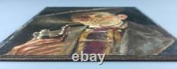 Ancien Tableau Homme à la Pipe Peinture Huile Oil Painting Panel Man Portrait