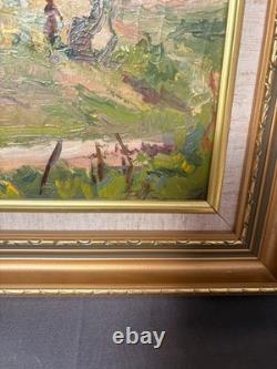Ancien Tableau Huile Carton Paysage Provence Italie Méditerranée Caucase Sokolov