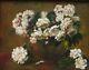 Ancien Tableau Huile Nature Morte Bouquet Fleur Pivoine Impressionniste 1935