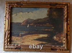 Ancien Tableau Huile Sur Panneau Signe M. Masse Vue Sur Beaulieu Sur Mer