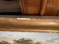 Ancien Tableau Huile Sur Toile Encadrée Scène Champêtre