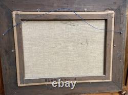 Ancien Tableau Huile Sur Toile Encadrée Scène Champêtre