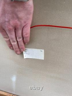 Ancien Tableau Huile Toile Cadre Doré Bois Femme Couché Allongé Lit Robe Sommeil