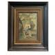 Ancien Tableau Huile sur Bois Femme en For&ecirc;t de Fontainebleau Barbizon 19&egrave;me