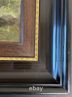 Ancien Tableau Huile sur Bois Femme en Forêt de Fontainebleau Barbizon 19ème