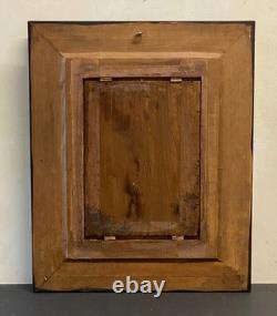 Ancien Tableau Huile sur Bois Femme en Forêt de Fontainebleau Barbizon 19ème