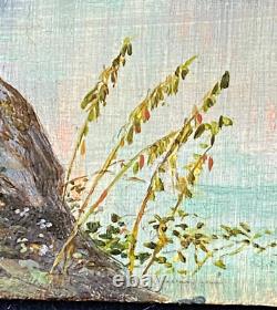 Ancien Tableau Huile sur Bois La Gardienne de chèvres 19ème Signé