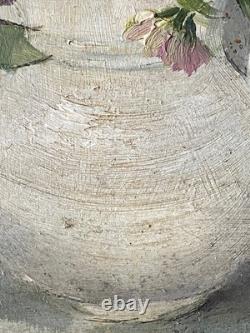 Ancien Tableau Huile sur Isorel Bouquet de Fleurs d'Eté Signé André Robert