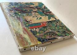 Ancien Tableau Huile sur Toile Paysage Jardin Méditerranéen Signé J. Pulicani