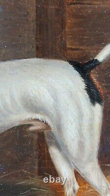 Ancien Tableau Jack Russells Peinture Huile Antique Oil Painting Ölgemälde