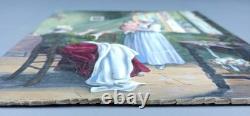 Ancien Tableau Jeune Mère Peinture Huile Maternité Antique Painting Motherhood