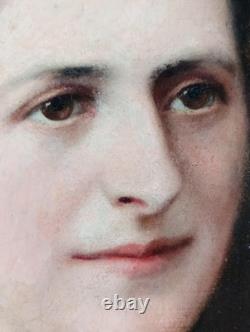 Ancien Tableau Johanna Kawerau (1878-1901) Peinture Huile Portrait Oil Painting