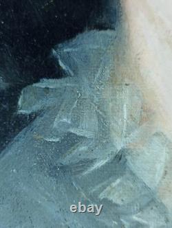 Ancien Tableau Johanna Kawerau (1878-1901) Peinture Huile Portrait Oil Painting
