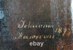 Ancien Tableau Johanna Kawerau (1878-1901) Peinture Huile Portrait Oil Painting