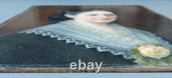 Ancien Tableau Johanna Kawerau (1878-1901) Peinture Huile Portrait Oil Painting