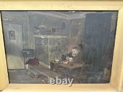 Ancien Tableau Karl wolfsberger (1889-1962) 85x65 huile sur panneau, Encadré