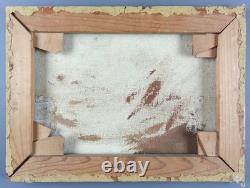 Ancien Tableau La Mouche Peinture Huile Toile Oil Painting Kittens Puppy