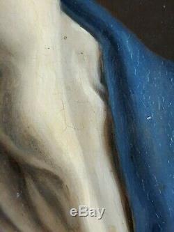 Ancien Tableau La Vierge Marie Peinture Huile Antique Oil Painting Dipinto