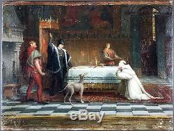Ancien Tableau Louis XI Peinture Huile Antique Oil Painting