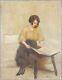 Ancien Tableau Lucien Boulier (1882-1963) Peinture Huile 5F Antique Oil Painting