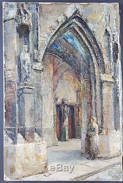 Ancien Tableau Mario d'Odorico (1902-1964) Peinture Huile Antique Oil Painting