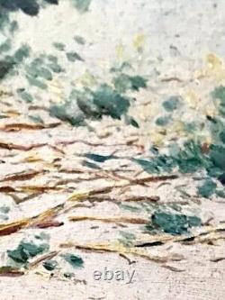 Ancien Tableau Maritime 1917/signée/Lixouzi/île Grecque /Huile/carton ss Cadre