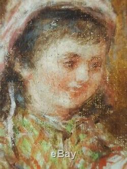 Ancien Tableau Mark Langlois (1848-1924) Peinture Huile Antique Oil Painting