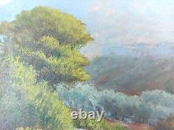 Ancien Tableau Montagne Sainte-Victoire Peinture Huile Antique Oil Painting