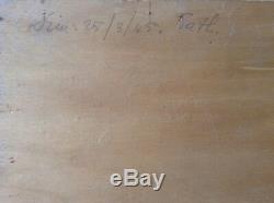 Ancien Tableau Nabi Bouquet de Forsythia Huile signée manière Felix VALLOTTON