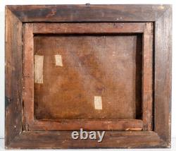 Ancien Tableau Paysage Lac Lacustre Plage Époque 1800 Peinture Huile Toile