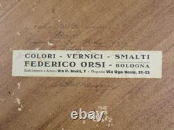 Ancien Tableau Peint À L'huile Bologna Vue Montagne Avec Cadre Noir 1929