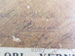 Ancien Tableau Peint À L'huile Bologna Vue Montagne Avec Cadre Noir 1929