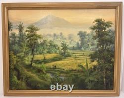 Ancien Tableau Peinture Bali Indonésie/huile Sur Panneau /signe/encadre/