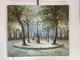 Ancien Tableau Peinture Couteau Huile Toile Place Rue Paris Parisienne Signé