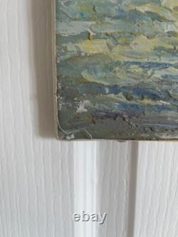 Ancien Tableau Peinture Couteau Huile Toile Place Rue Paris Parisienne Signé