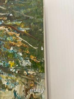 Ancien Tableau Peinture Couteau Huile Toile Place Rue Paris Parisienne Signé