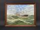 Ancien Tableau Peinture HST Chalutier de Pêche Breton en Mer P. Datin 1948